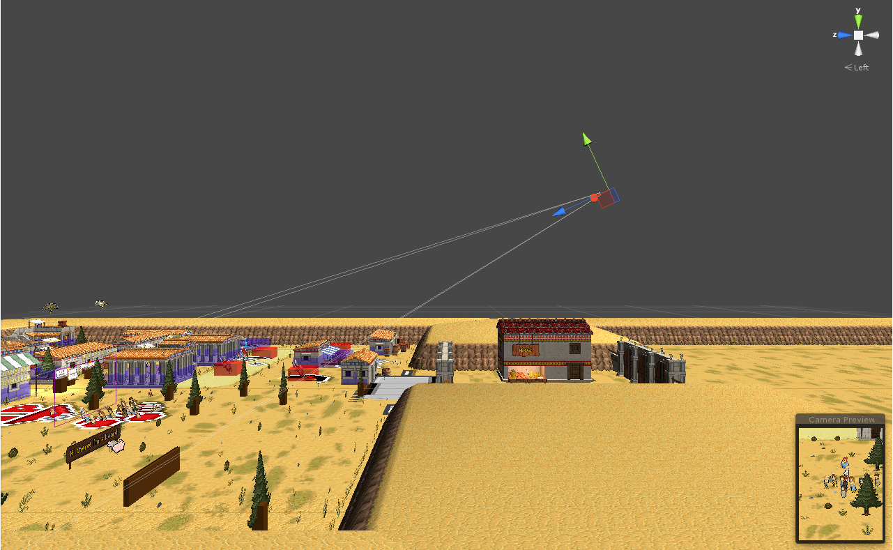 A screenshot showing the camera's angle and position in the editor